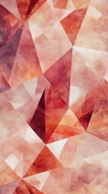 Faceted rose geometric abstraction with layered warm planes.