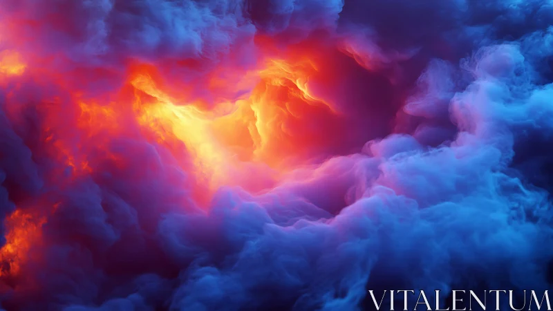 Chromatic Energy Vortex: Blue-Red Plasma Gradient Collision Field.