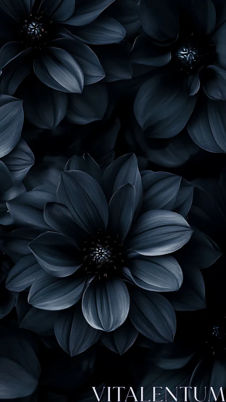 Monochromatic Dahlias in Low-Light Floral Arrangement.