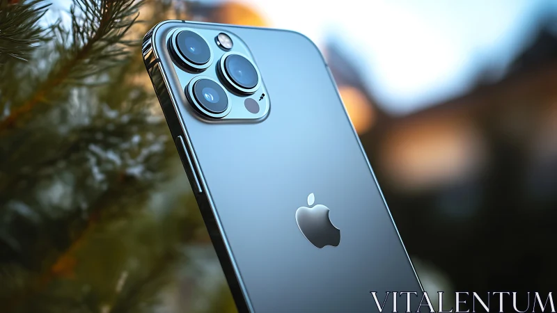 iPhone 13 Pro blue titanium device with triple camera module