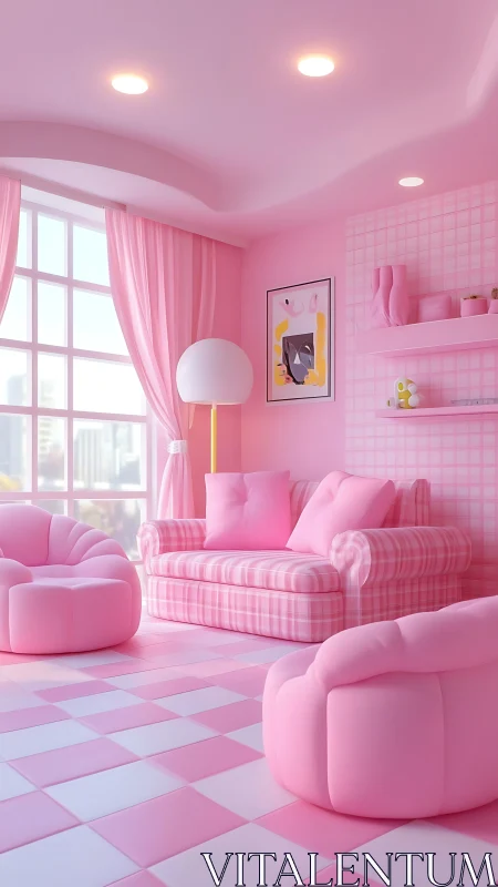 Cotton candy lounge where bubble chairs quietly daydream.