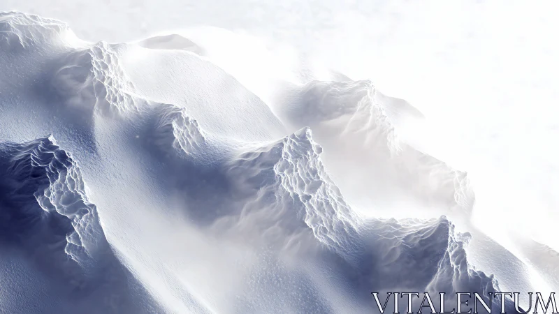 Glacial ridge forms carve luminous snowbound mountain spine.