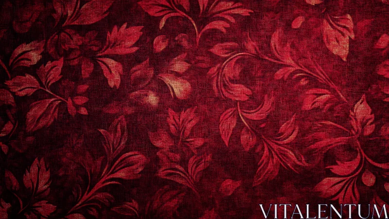 Velvet-kissed crimson foliage weaving through vintage dusk.