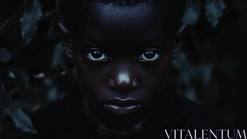 Eyes Luminous in Obsidian: A Soul Piercing Through Darkness.