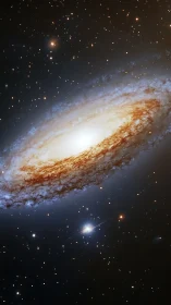 Edge-on spiral galaxy with bright core and dense dust lane