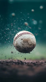 High-speed baseball impact captured with shallow depth of field