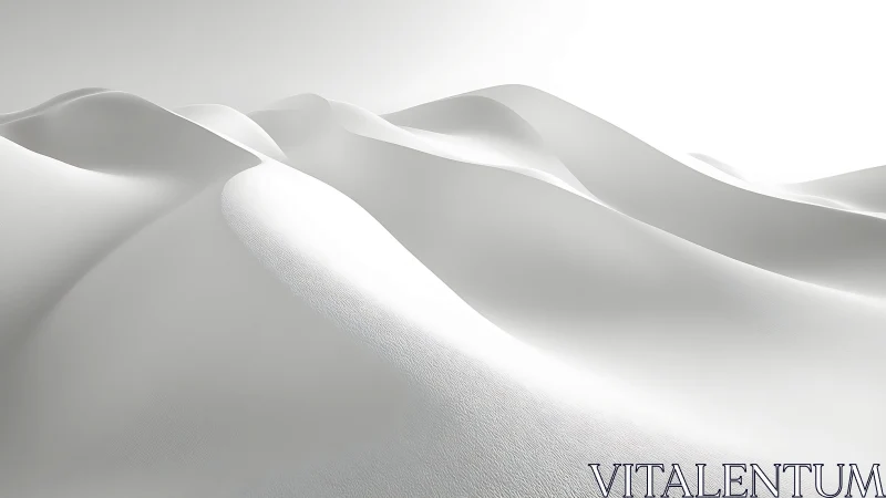 Wind-shaped white sand dunes curve under high sun