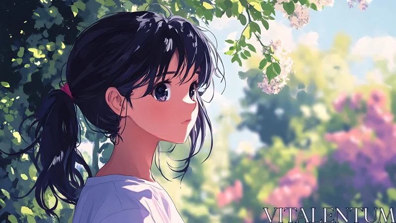 Quiet garden daydream with a soft summer breeze.