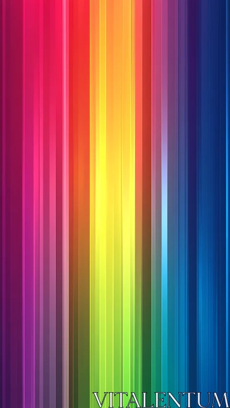 Vertical rainbow beams rehearse a neon symphony in motion