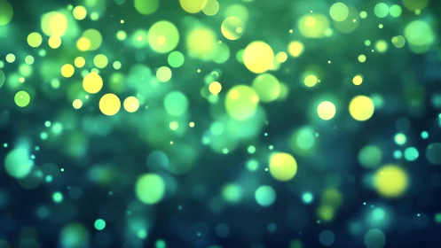 Abstract green and yellow bokeh lights with soft blur effect.