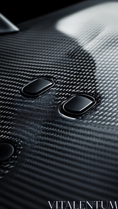 Carbon fiber surface with integrated glossy control buttons.