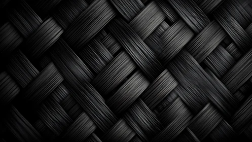 Dark woven fiber texture in close-up structural view.