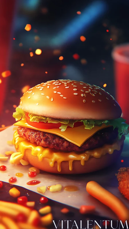 Cheeseburger throne melts under a drizzle of molten gold