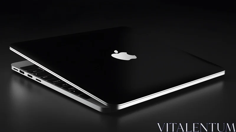 Midnight laptop lid glides open like a quiet chrome horizon