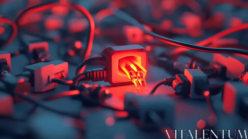 Central red power adapter illuminates clustered cable network