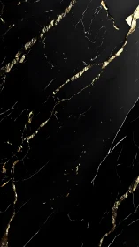 Midnight marble veins whisper in molten threads of gold