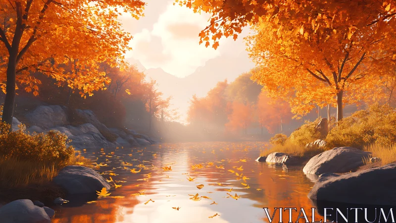 Emberleaf river hush under a glowing autumn hushlight.