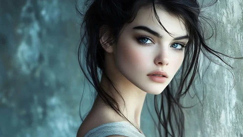 Digital portrait shows close-up of young woman in soft light