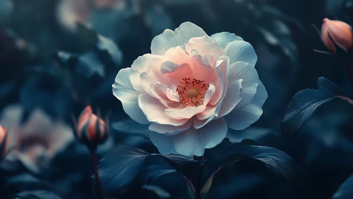 Luminous Pink Rose with Layered Petals and Botanical Depth of Field