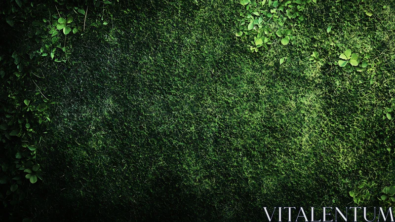 Dense Moss and Clover Ground Coverage with Textural Depth Variation