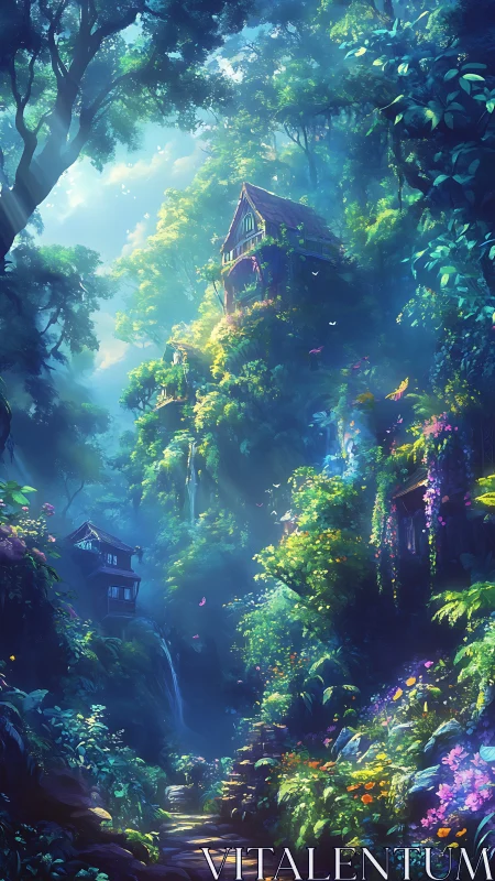 Enchanted Forest Tower: Ethereal Sanctuary.