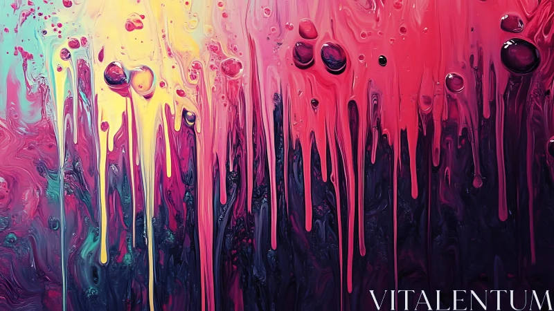 Neon drips and bubble echoes in a candy storm cascade.