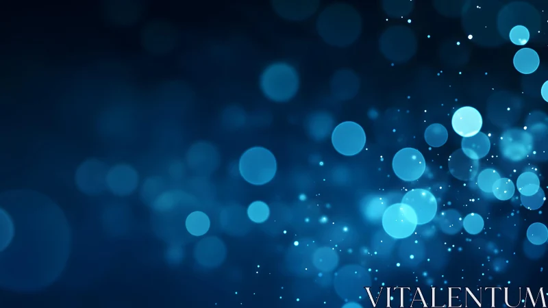 Abstract blue bokeh lights background with soft glowing circles.