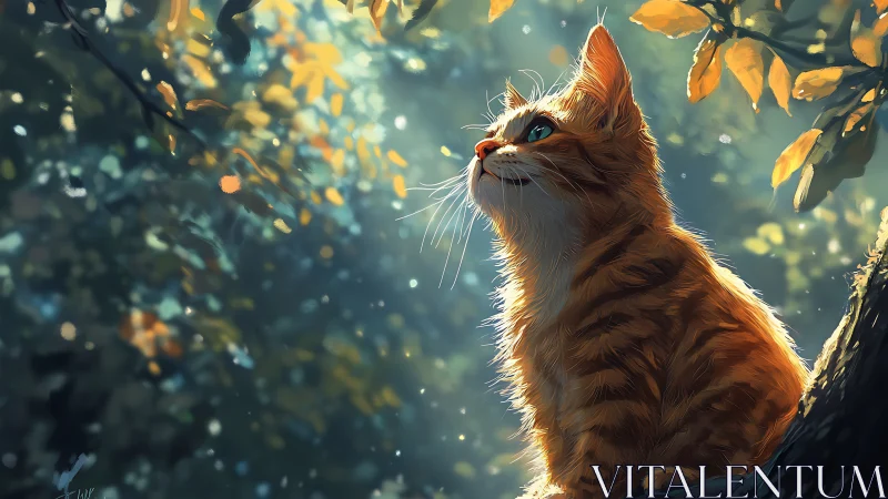 Orange Whisker Wizard Contemplates Autumn's Golden Mystery