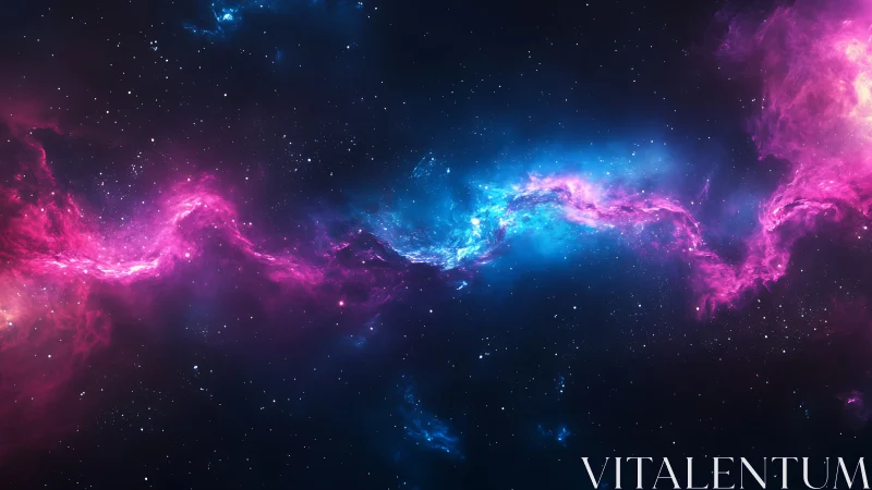 Nebula-like colored gas filament across star field image.