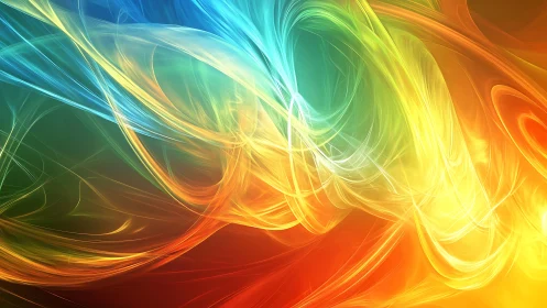 Multicolor abstract light waves on dark blended background.