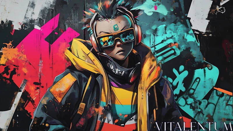 Neon-slick rebel leans into the chaos of glitchy city color