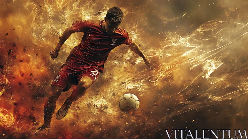 Blazing midfield comet chasing a star-bright soccer ball.