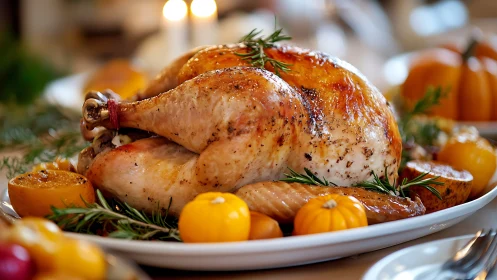 Roasted Chicken with Caramelized Citrus and Rosemary.