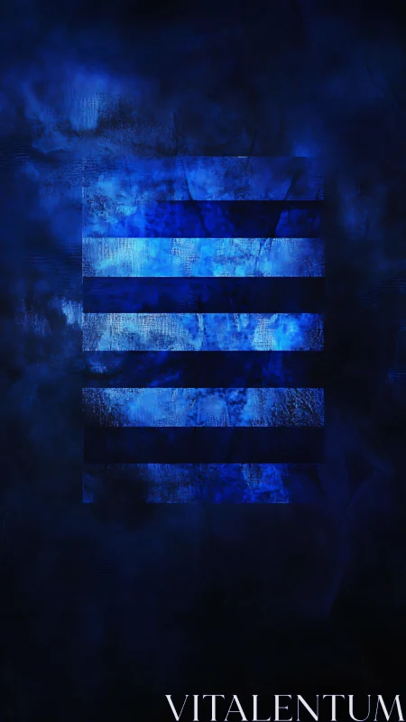Layered cobalt stripes within deep nebula blue field.
