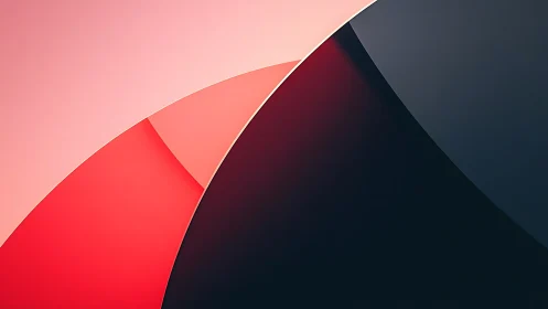 Gentle arcs of red and navy curve into a soothing balance