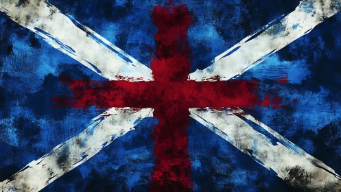 Bold grunge Union Jack flag artwork pulses with raw energy
