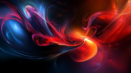 Vibrant energy waves swirl through cosmic abstract light