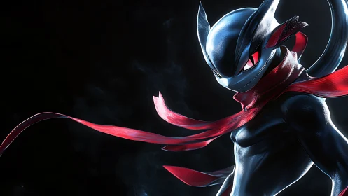 Stylized amphibious humanoid rendered against dark backdrop