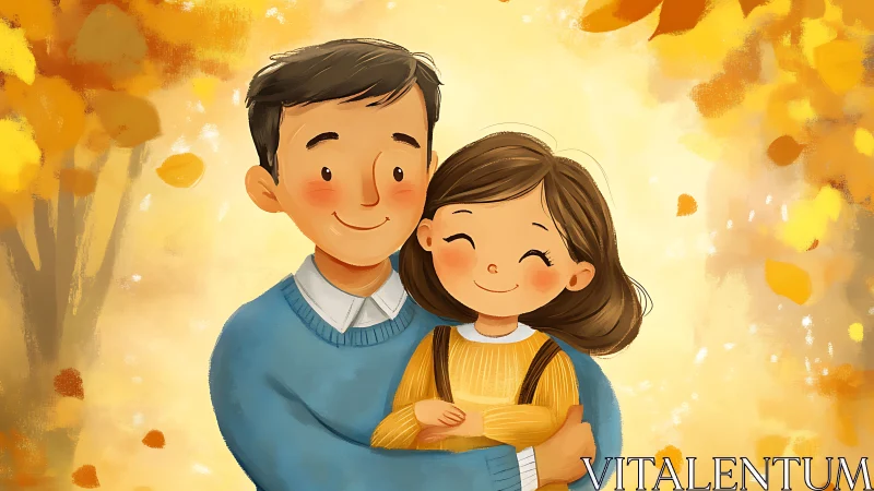 Autumn Embrace: Tenderness Wrapped in Falling Leaves.