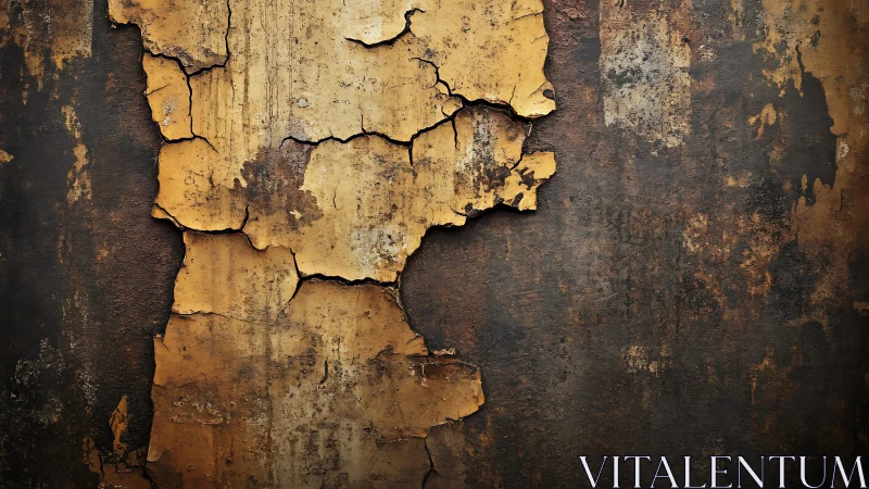Peeling Rustic Paint on Aged Metal Surface, Moody Texture Art.