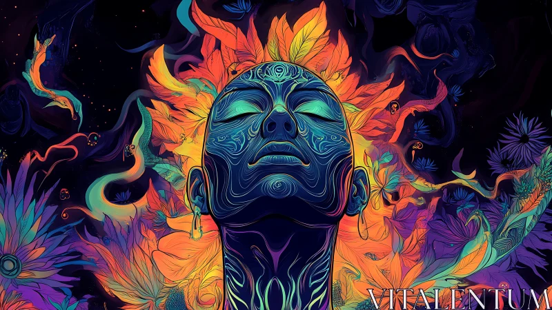 Cosmic bloom of a luminous spirit rising through color.