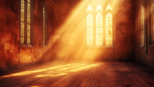 Sunlit hush in an empty chapel of amber echoes.
