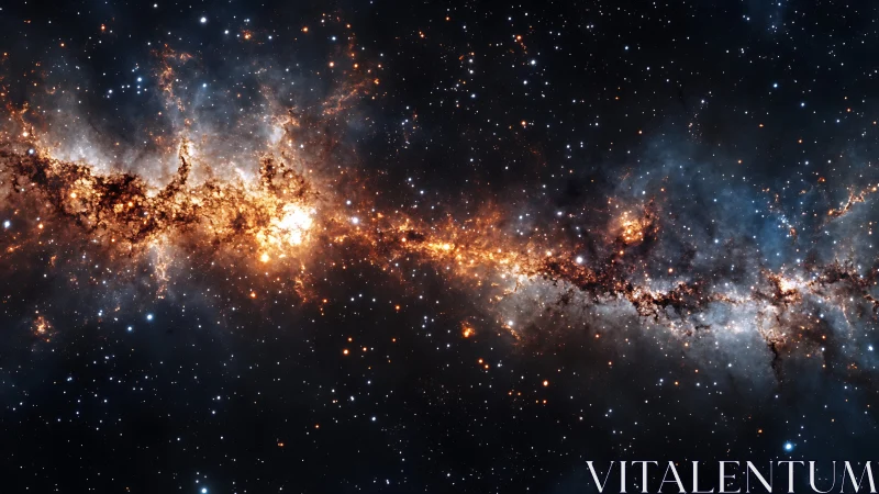 Stellar nebula spine cuts through dense galactic starfield.