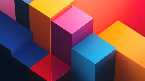Vibrant geometric cubes in abstract digital art style.