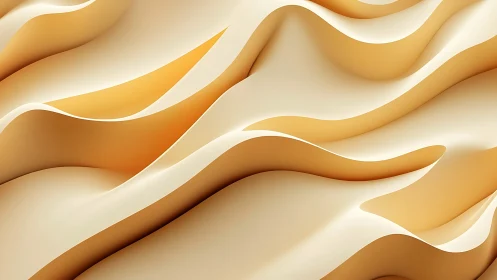 Cream and gold abstract waves in smooth layered folds.