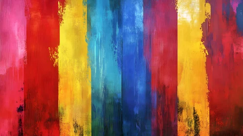 Vibrant abstract vertical stripes in bold painted brushstroke style.
