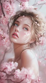 Soft spring gaze rests among gentle pink cherry blossoms