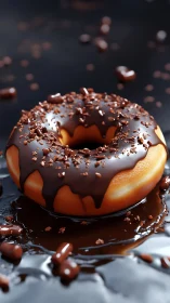 Chocolate-Glazed Donut with Cocoa Crumble Topping.