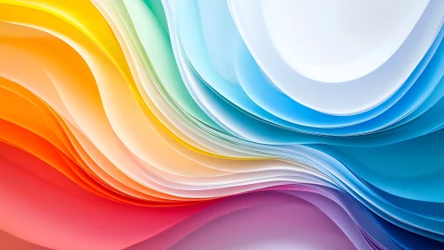 Layered rainbow color waves in smooth abstract motion.