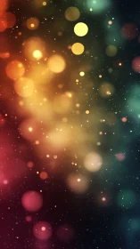 Colorful bokeh light field over dark gradient background.